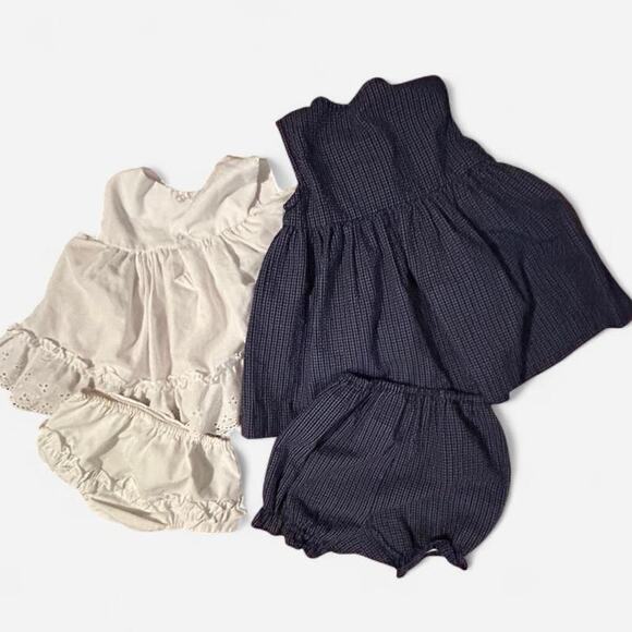 Set of two adorable vintage 2m dresses and bloomers set baby girl - Picture 2 of 5